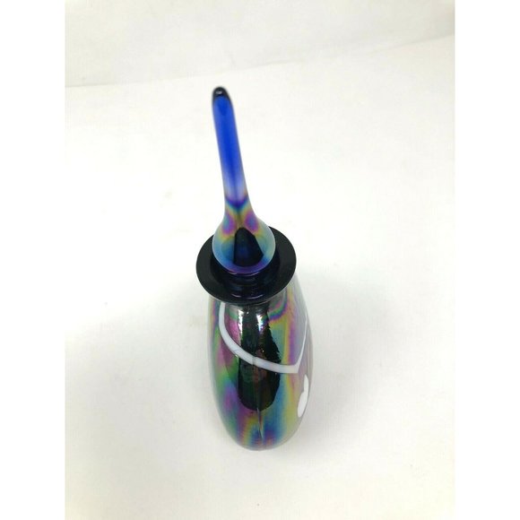 Studio Art Glass Iridescent Nouveau Perfume Bottle - Picture 7 of 10